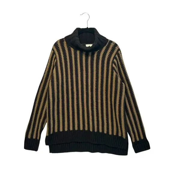 Tuckernuck Wool Cashmere Oversized Sweater Women's Sz M Pip Brown Tan Turtleneck - Picture 2 of 6